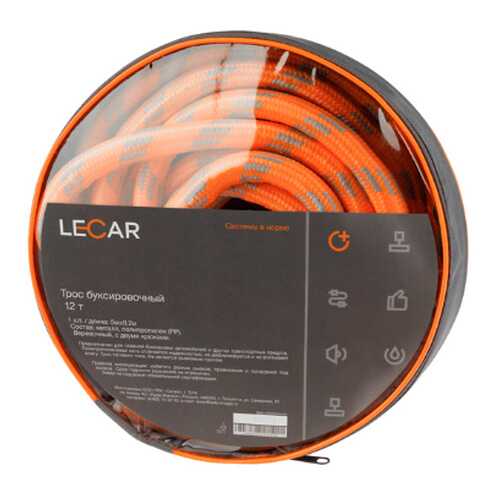 Трос буксировочный веревочный LECAR 12т., 2 крюка, сумка LECAR LECAR000120806 в Татнефть