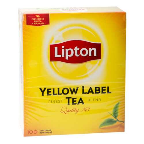 Чай черный Lipton yellow label tea 100 пакетиков в Татнефть