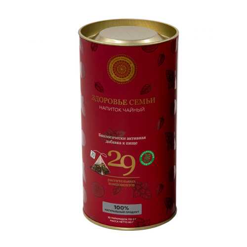 Чай Фабрика Здоровых Продуктов Здоровье семьи, чёрный 30 пирамидок для чайника в Татнефть