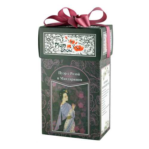 Чай Plum Snow Чёрный чай Пуэр с Розой и Мандарином, чёрный листовой, 100 гр в Татнефть
