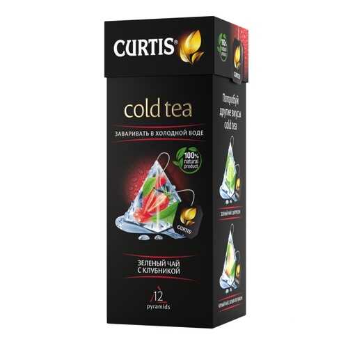 Чай Tea.ru Curtis Cold Tea. Зеленый чай с клубникой, чёрный с добавками, 12 пирамидок в Татнефть