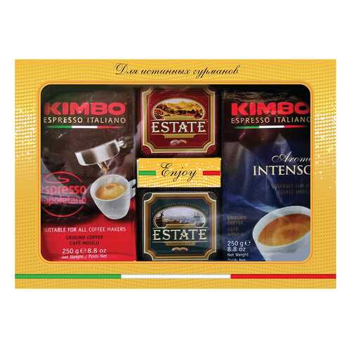 Набор кофе Kimbo 250 г 2 штуки и чай Estate 45 г 2 штуки в Татнефть
