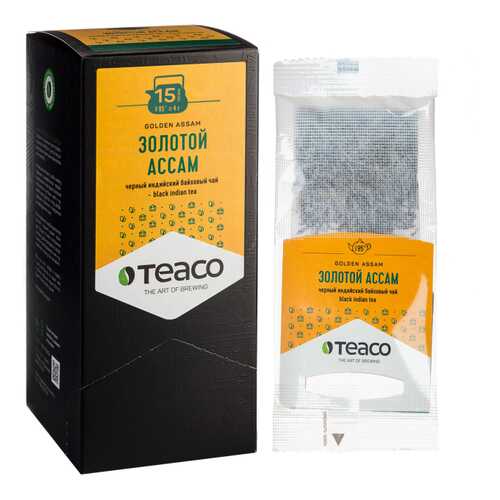 TeaCo Пакетированный черный чай на чайник Золотой ассам TEACO, 20 пак. по 4 г в Татнефть