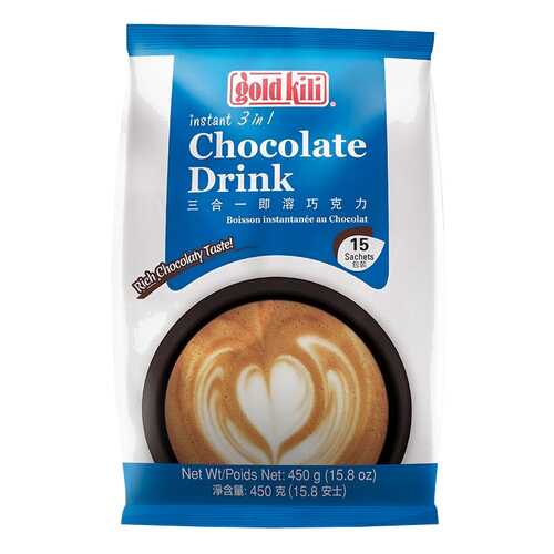 Горячий шоколад Chokolate Drink 3в1 Gold Kili 15 стиков по 30 г в Татнефть