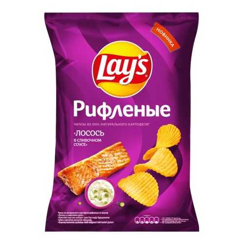 Чипсы Lays рифленые из натурального картофеля лосось в сливочном соусе 150 г в Татнефть