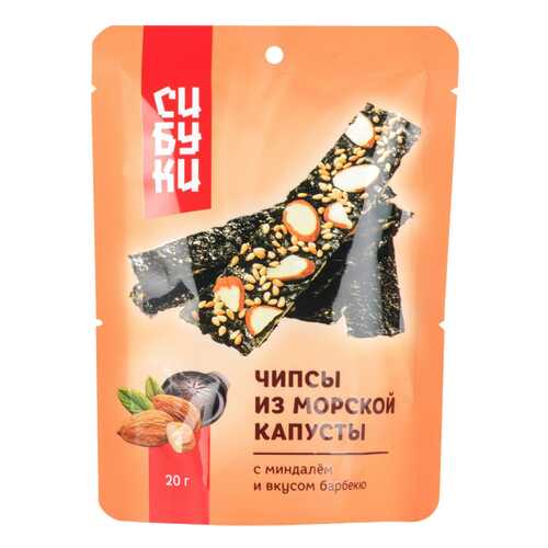 Чипсы Сибуки из морской капусты с миндалем и вкусом барбекю 25 г в Татнефть