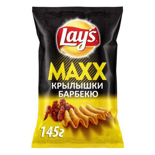 Картофельные чипсы Lays maxx куриные крылышки барбекю 145 г в Татнефть