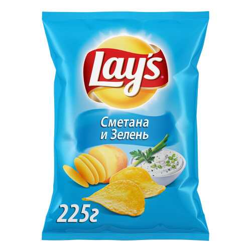 Картофельные чипсы Lays сметана и зелень 225 г в Татнефть