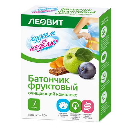Батончик фруктовый Леовит худеем за неделю очищающий комплекс 7 штук в Татнефть