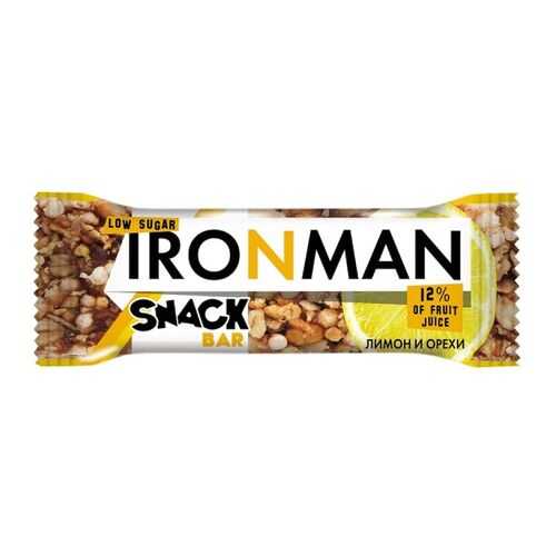 Батончик Snack Bar Ironman лимон, орехи и темная глазурь без сахара 40 г в Татнефть