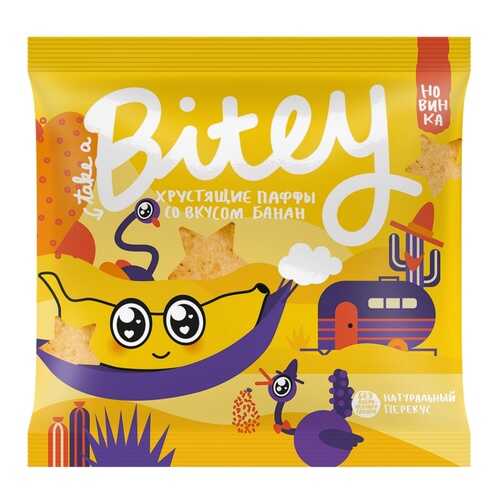 Экструдированные мультизлаковые фигурки Take a Bitey Паффы со вкусом Банан, 20 гр в Татнефть
