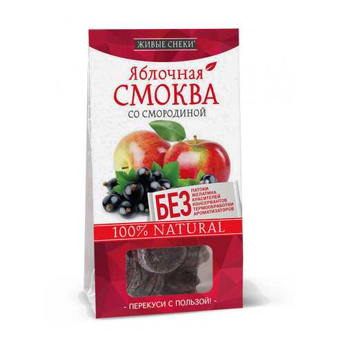 Яблочная смоква Живые снеки со смородиной 4*60 г в Татнефть