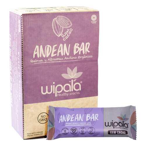 Злаковые батончики Wipala Snacks какао-киноа 16 шт по 35 г в Татнефть