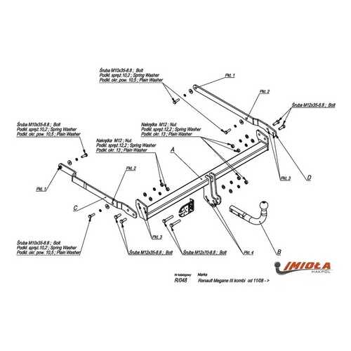 Imiola Фаркоп Renault Megane универсал 2008-2013 твердое крепление (с электрикой) в Татнефть
