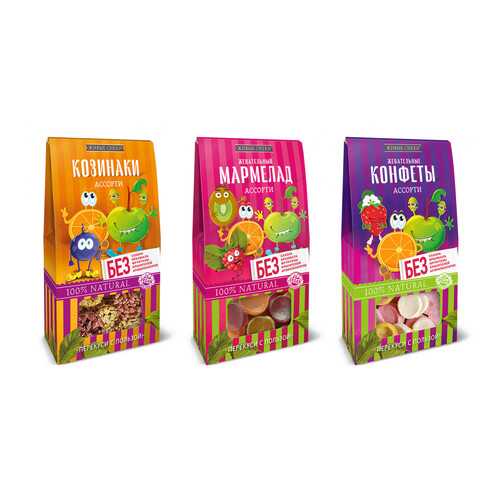 Микс Живые снеки Ассорти (Жевательные конфеты, 35г, Козинаки, 55г, Мармелад, 70г) в Татнефть