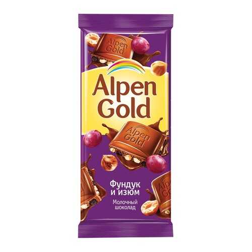 Шоколад ALPEN GOLD молочный фунд/изюм 90г*5 шт в Татнефть