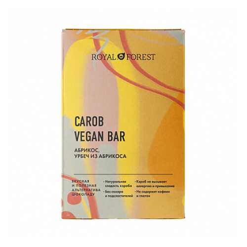 Шоколад Carob Vegan Bar Абрикос, урбеч абрикосовый Royal Forest 50 г в Татнефть