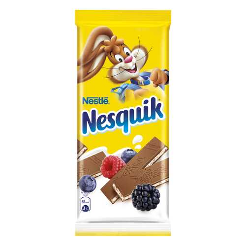 Шоколад молочный Nesquik с молочной начинкой, ягодами и злаками 100 г в Татнефть
