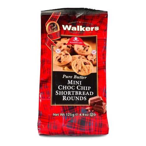 Мини-печенье Walkers Круглое и с шоколадной крошкой песочное 125 г Великобритания в Татнефть