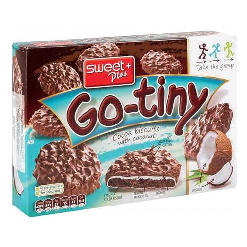 Печенье бисквитное Sweet Plus go-tiny со вкусом шоколада и кокосом 130 г в Татнефть