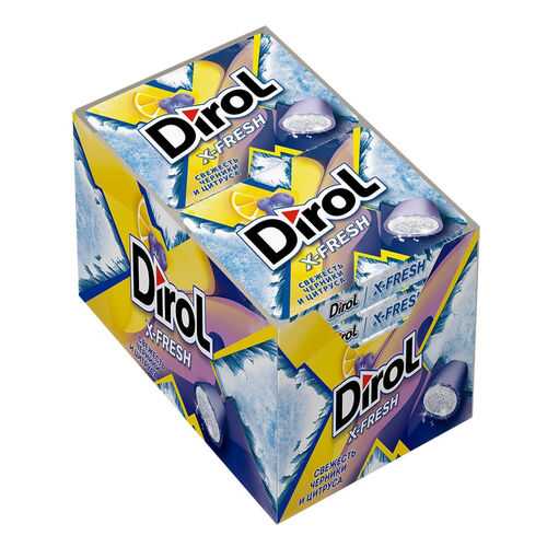 Жевательная резинка Dirol X-Fresh свежесть черники и цитруса без сахара 12 пачек по 16 г в Татнефть