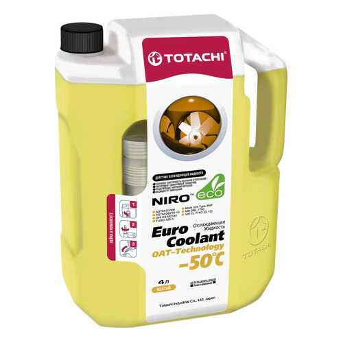 Охлаждающая жидкость TOTACHI NIRO EURO COOLANT OAT - Technology -50 C, 4л в Татнефть