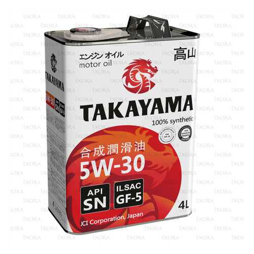 Масло Моторное Синтетическое 5w-30 Ilsac Gf-5, Api Sn 4л TAKAYAMA арт. 605043 в Татнефть