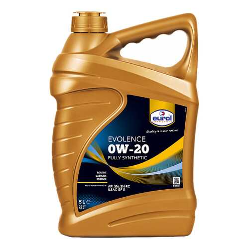 Моторное масло eurol Evolence Fylly Synthetic 0W-20 5л в Татнефть