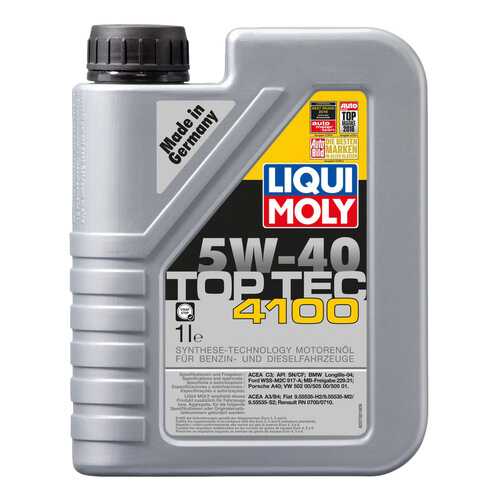 Моторное масло Liqui moly Top Tec 4100 SAE 5W-40 1л в Татнефть