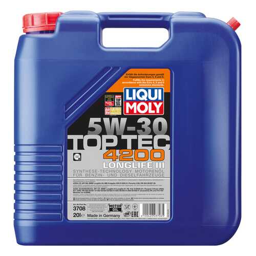 Моторное масло Liqui moly Top Tec 4200 5W-30 20л в Татнефть