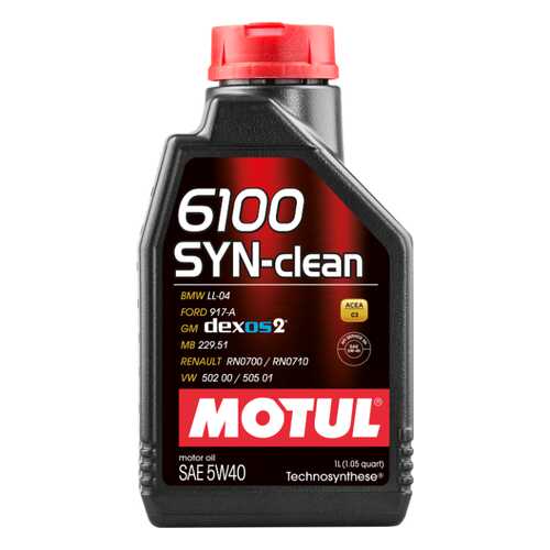 Моторное масло Motul 6100 SYN-clean 5W-40 1л в Татнефть