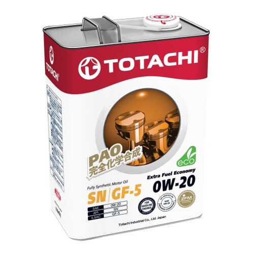 Моторное масло Totachi Extra Fuel Fully Synthetic SN 0W-20 4л в Татнефть