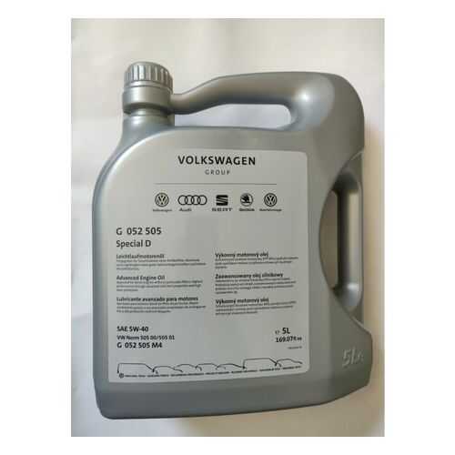 Моторное масло VAG Special D 5W-40 5л в Татнефть
