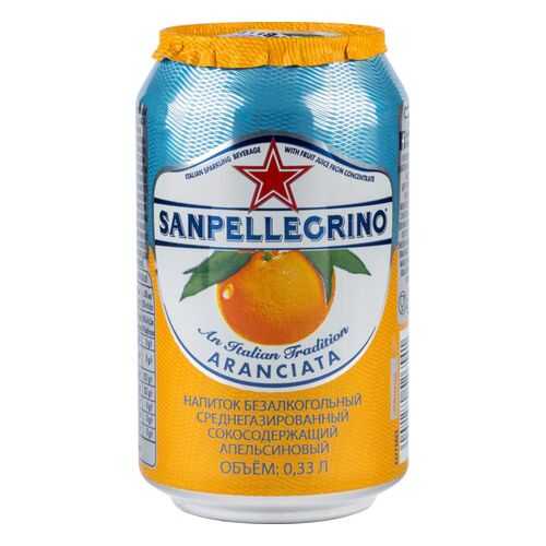 Напиток Sanpellegrino апельсиновый среднегазированный жестяная банка 0.33 л в Татнефть