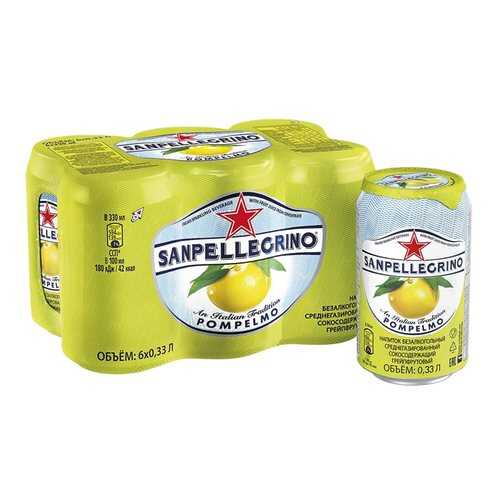 Напиток б/алк газ S.Pellegrino грейпфрут 0.33 л ал/б по 6 шт в Татнефть