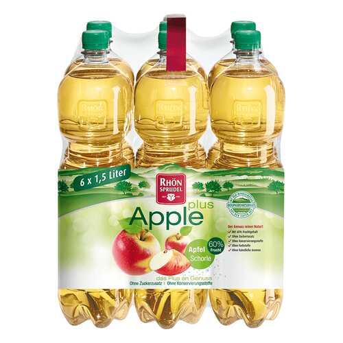 Вода минеральная Rhon Sprudel «Apple Plus» с яблочным соком без сахара 1.5 л 6 шт в Татнефть